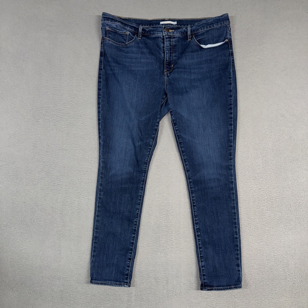 Levis Jeans Womens 34 (Fits 38) Blue 311 Shaping Skinny Stretch Distressed Denim